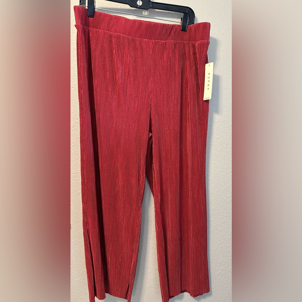 Cyrus ribbed women’s pants/brick red. Size 1X. NWT. $68 MSRP